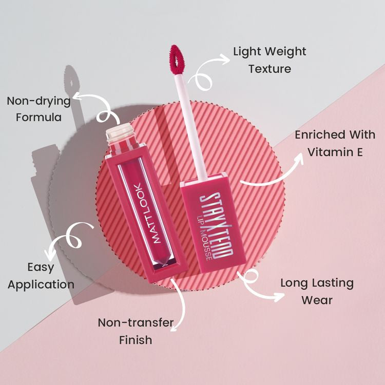 MATTLOOK Stayxtend Non Sticky Lip Mousse
Enriched With Vitamin | water proof