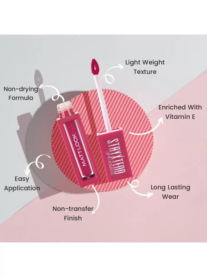 MATTLOOK Stayxtend Non Sticky Lip Mousse Enriched With Vitamin|water proof