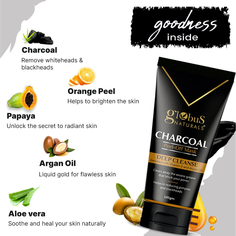 Naturals Activated Charcoal Peel Off Mask Enriched with Vitamin-E and Argan with serum