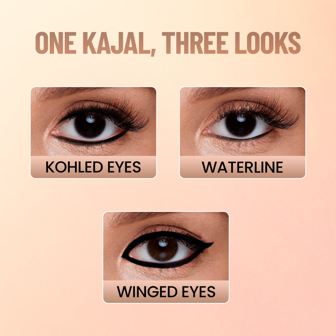 You & Eye Power Black Kajal | Waterproof & Smudge-Proof | 24 Hour Stay | Matte Finish Black Kajal