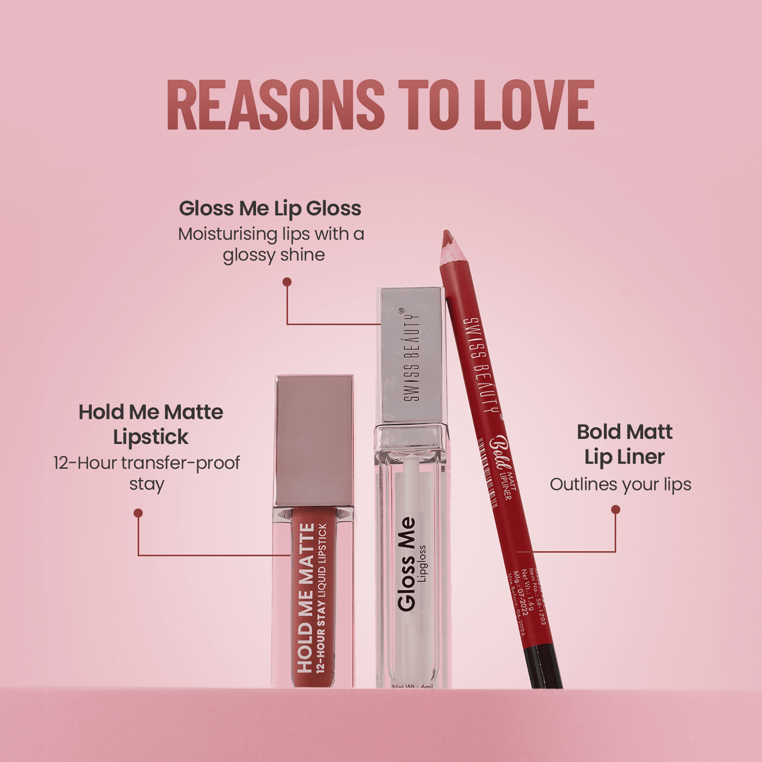 Line & Fine Lip Duo with Lip Liner & HD Matte Lipstick |Matte Finish |Long-Lasting | Non-Drying