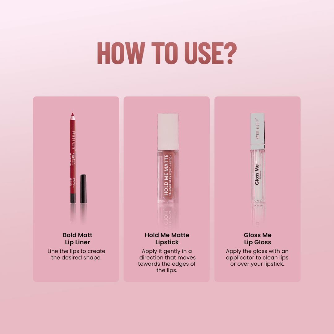 Line & Fine Lip Duo with Lip Liner & HD Matte Lipstick |Matte Finish |Long-Lasting | Non-Drying